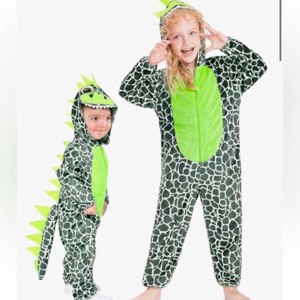 Unisex Kids Toddler Baby Dinosaur Costume, Hooded Dragon Romper Jumpsuit,